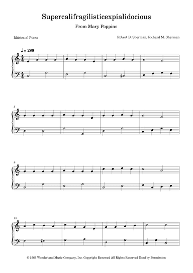 Supercalifragilisticexpialidocious (arr. Música al Piano)
