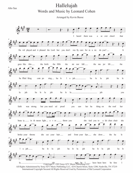 Hallelujah (arr. Kevin Busse)