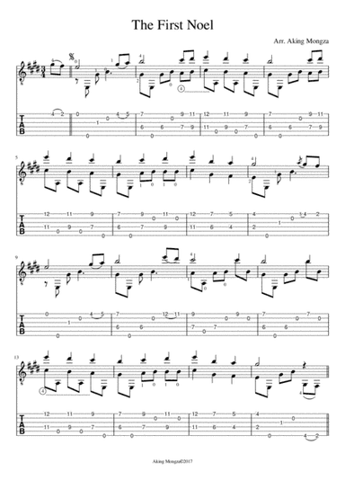The First Noel-Tablature (arr. Aking Mongza)