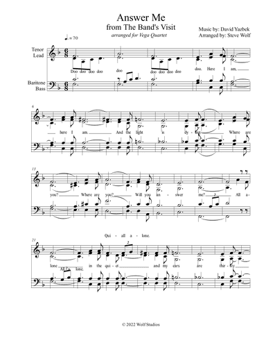 Answer Me (arr. Steven Wolf)