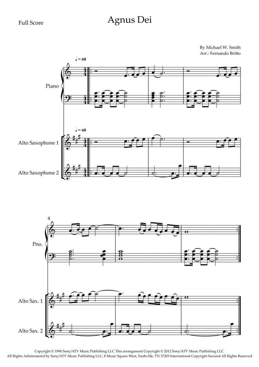 Agnus Dei (arr. Fernando Britto)