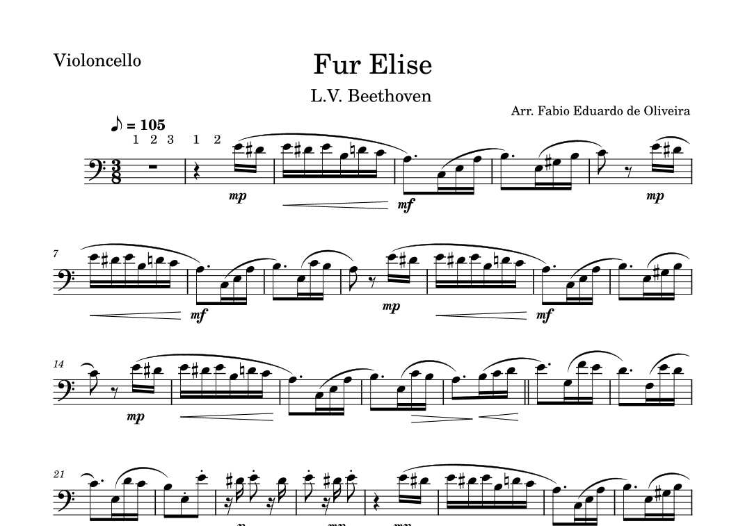 For Elise (Beethoven)  - Easy Arrangement (arr. Fabio Eduardo de Oliveira)