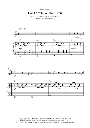 Can't Smile Without You (arr. Kaiserin Rebecca)