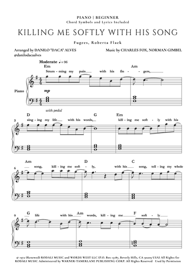 Killing Me Softly With His Song (arr. Danilo "Daca" Alves)