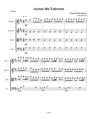 Across The Universe (arr. Tom Strauch)