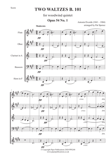DVORÁK TWO WALTZES B.101 (arr. arranged by Pat Spence)