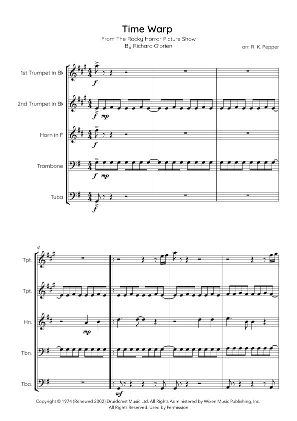 Time Warp (arr. Rebecca K A Pepper)