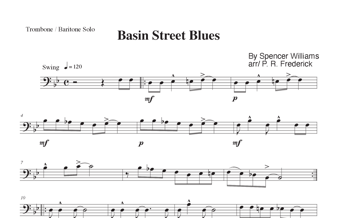 Basin Street Blues (arr. P. R. Frederick)