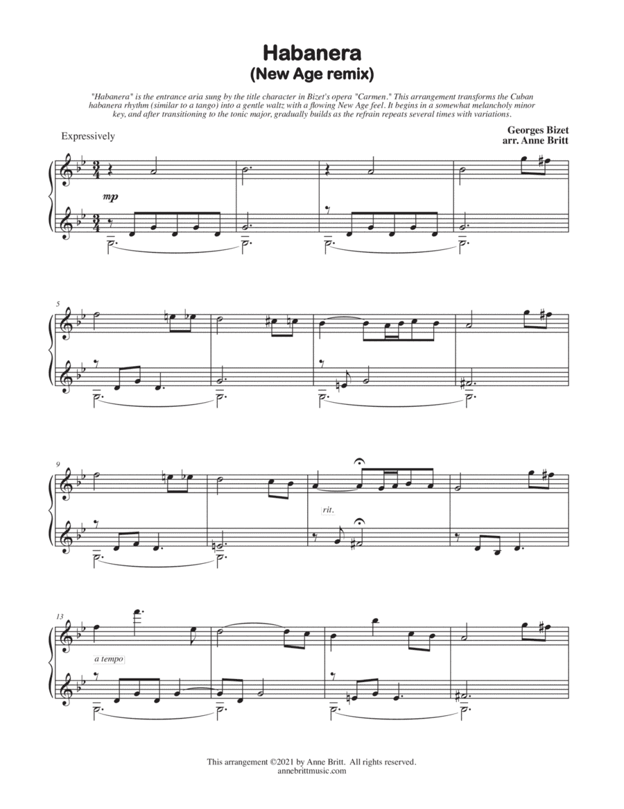 Habanera (New Age remix) (arr. Anne Britt)