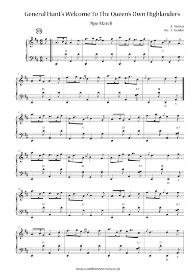 General Hunt's Welcome To The Queen's Own Highlanders (arr. Julia Gordon)