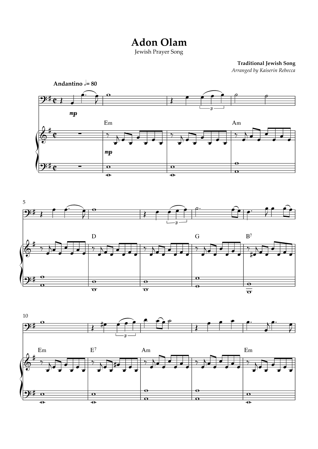 Adon Olam (Eternal Master) (arr. Kaiserin Rebecca)