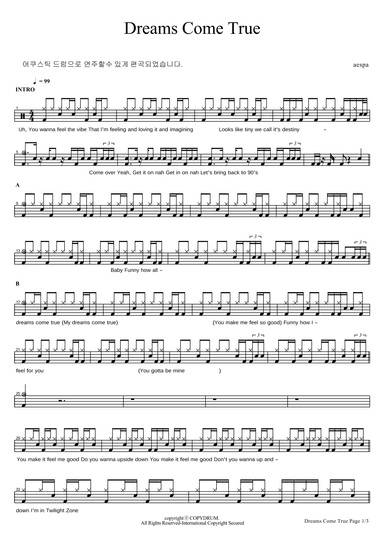 Dreams Come True (arr. COPYDRUM)