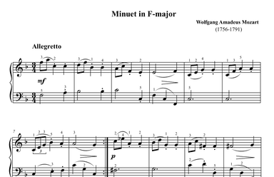 Mozart Minuet in F Major (arr. Ben Choupak)