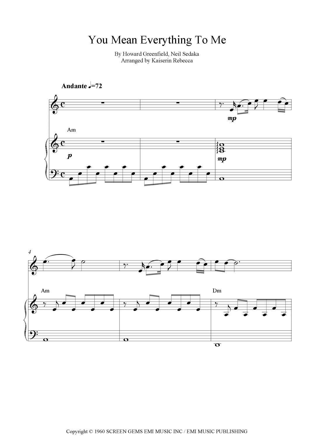 You Mean Everything To Me (arr. Kaiserin Rebecca)