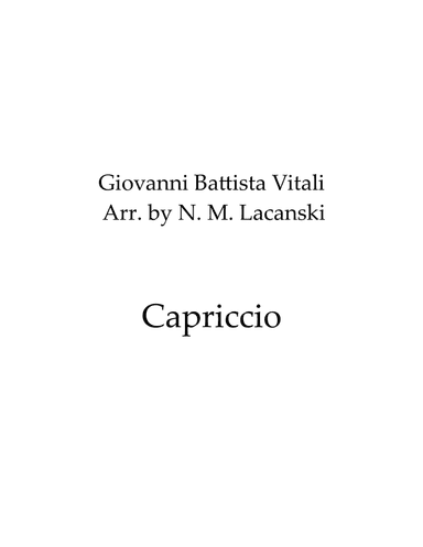 Capriccio (arr. Nick Lacanski)