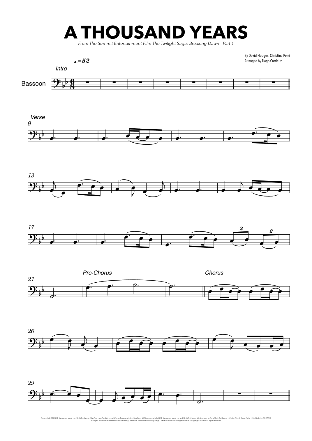 A Thousand Years (arr. Tiago Cordeiro)
