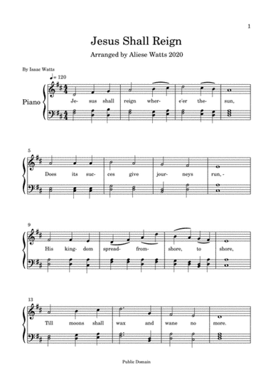 Jesus Shall Reign (arr. Aliese Watts)