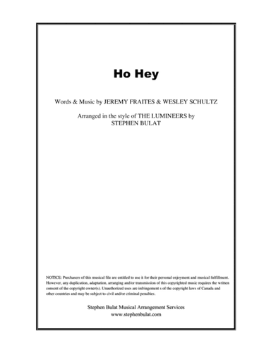 Ho Hey (arr. Stephen Bulat)