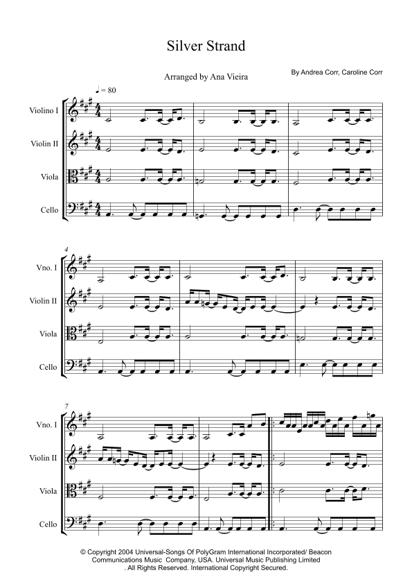 Silver Strand (arr. Ana Vieira)