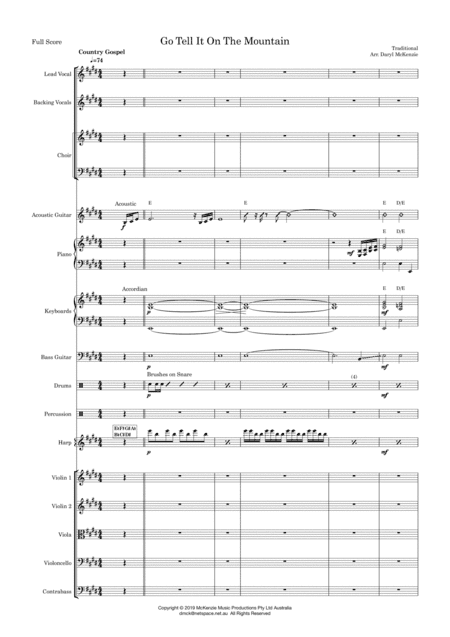 Go Tell It On The Mountain - Vocal, Backing Vocals with Optional Choir, Rhythm Section and Strings (arr. Daryl McKenzie)