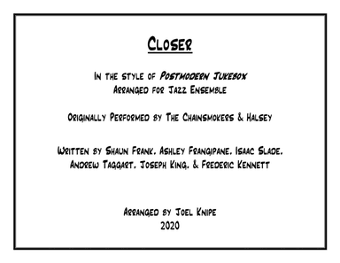 Closer (arr. Joel Knipe)