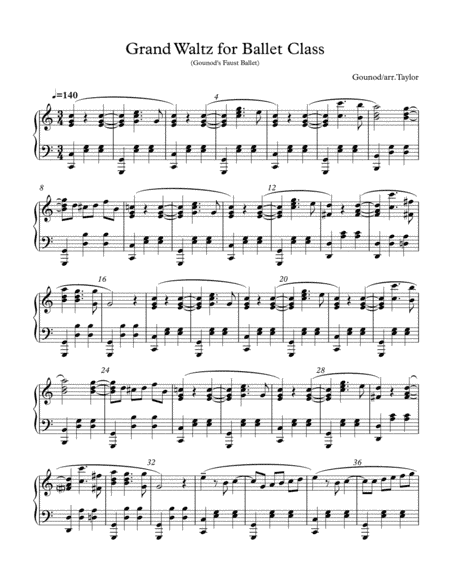 Grand Waltz for Ballet Class (arr. Paul Taylor)