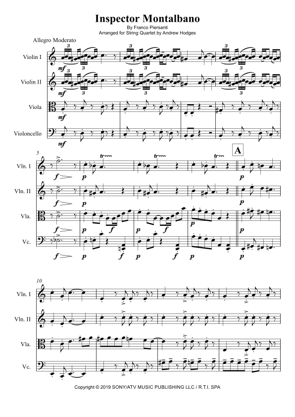 Commissario Montalbano (arr. Andrew Hodges)