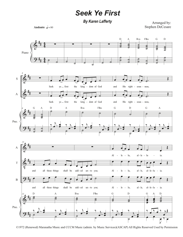 Seek Ye First (arr. Stephen DeCesare)