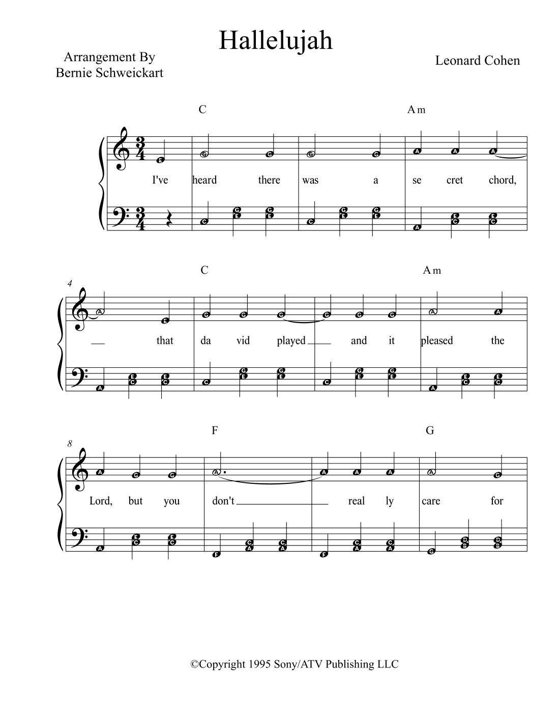 Hallelujah (arr. Bernie Schweickart)