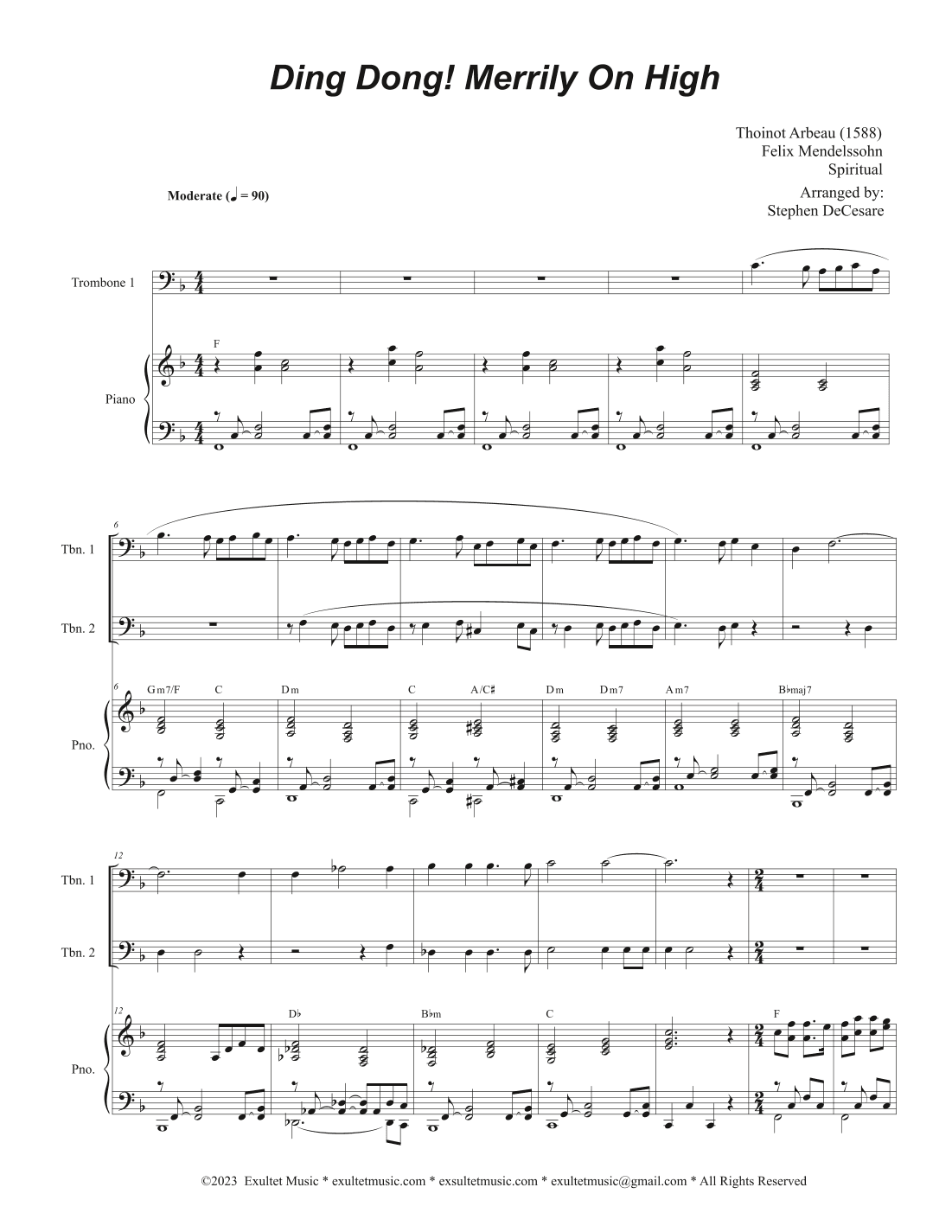 Ding Dong! Merrily On High (Trombone Duet) (arr. Stephen DeCesare)
