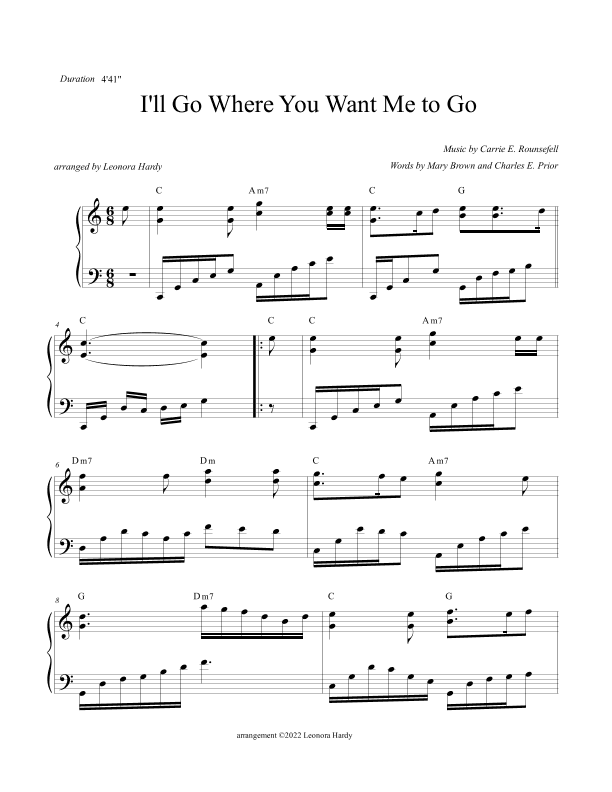 I'll Go Where You Want Me to Go (arr. Leonora Hardy)