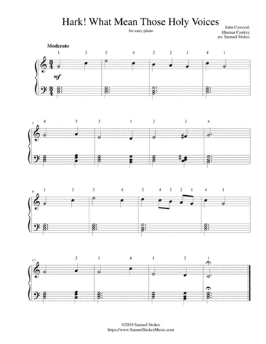 Hark! What Mean Those Holy Voices - for easy piano (arr. Samuel Stokes)