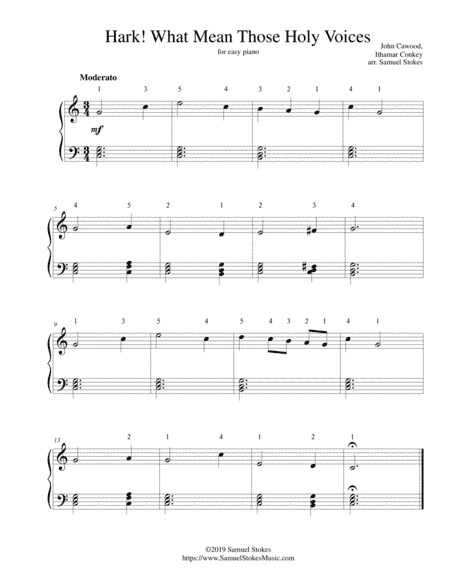 Hark! What Mean Those Holy Voices - for easy piano (arr. Samuel Stokes)