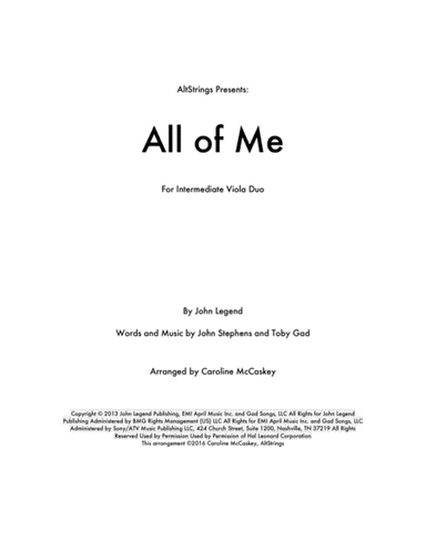 All Of Me (arr. Caroline McCaskey)
