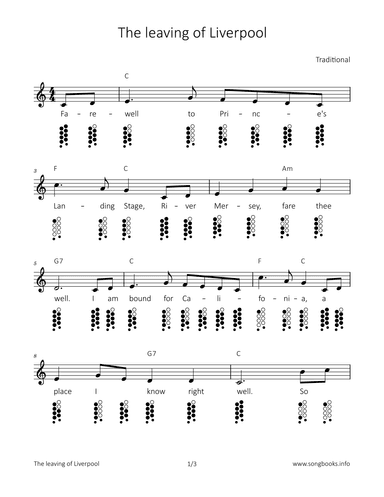The leaving of Liverpool (arr. songbooks.info)