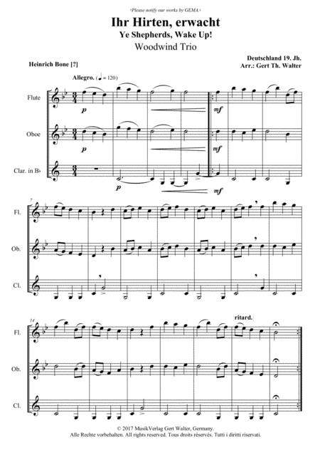 Ye Shepherds, Wake Up! (arr. Gert Th. Walter)