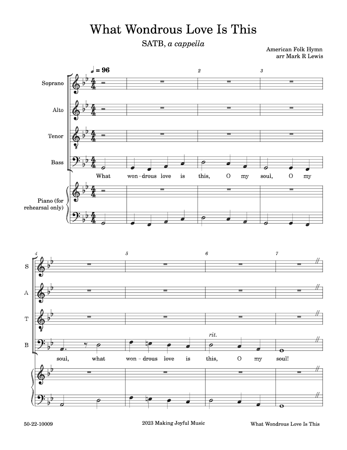What Wondrous Love Is This - SATB Ensemble (arr. Mark R Lewis)