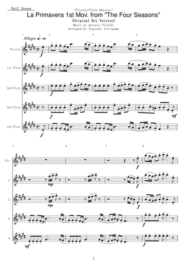 La Primavera 1st Mov. from "The Four Seasons" (arr. Tsuyoshi Yoroiguma)