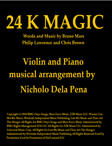 24K Magic (arr. Nicholo Dela Pena)