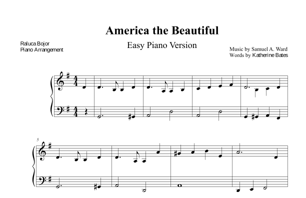 America the Beautiful (O Beautiful for Spacious Skies) (arr. Raluca Bojor)