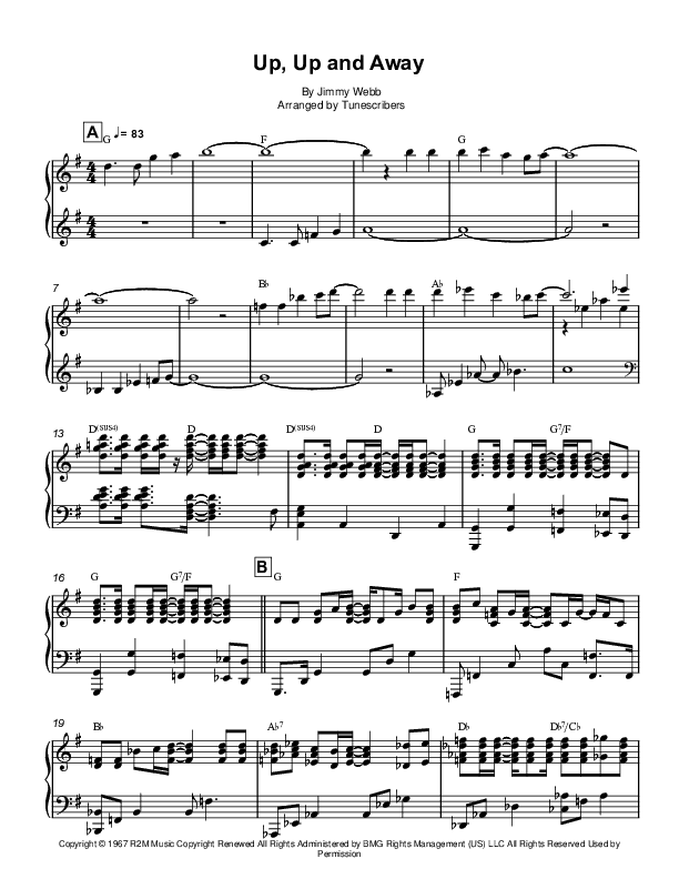 Up, Up and Away (arr. Tunescribers)
