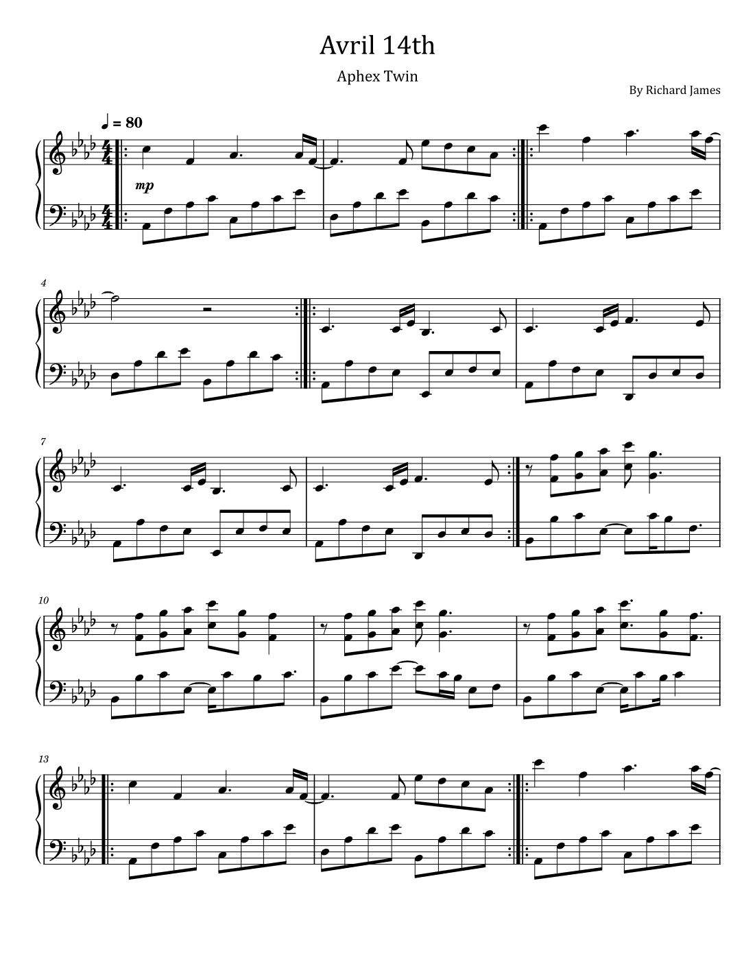 Avril 14th (arr. poon)