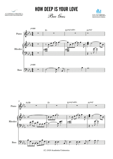 How Deep Is Your Love  from the Motion Picture SATURDAY NIGHT FEVER - Score Only (arr. Unimusic Group)