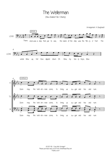 The Wellerman (for Choir TTBB + Solo) (arr. Andreas Burghardt)
