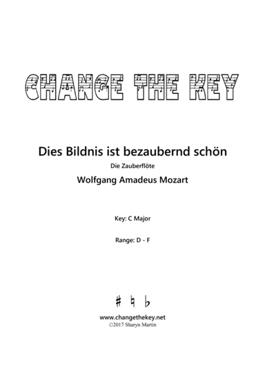 Dies Bildnis ist bezaubernd schon - C Major (arr. Change the Key)