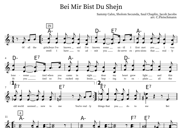 Bei Mir Bist Du Schon (means That You're Grand) (arr. Christoph Fleischmann)