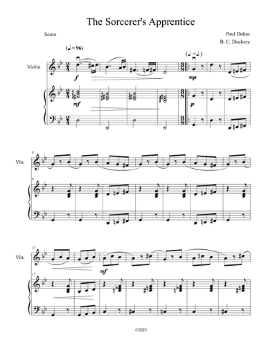 The Sorcerer's Apprentice (Violin Solo with Piano Accompaniment) (arr. B. C. Dockery)