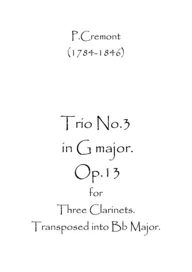 Trio No.3 in G Major Op.13 (arr. Spence Bundy)