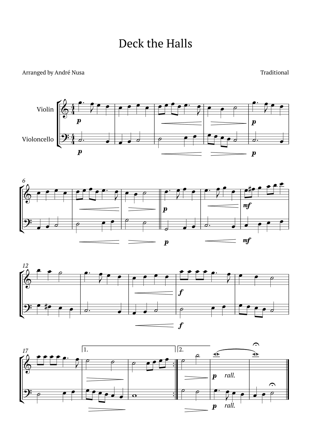 Deck the Halls (arr. André Nusa)