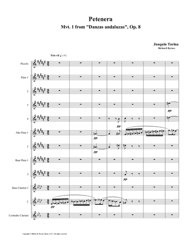 Petenera (Mvt. 1 from Danzas andaluzas, Op. 8) by Juaquín Turina (Flute Nonet + 2BCl, CalCl.) (arr. Richard Byrnes)